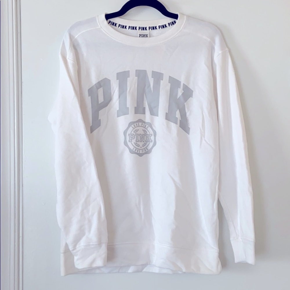 Victoria’s Secret PINK White Crew Neck Sweatshirt